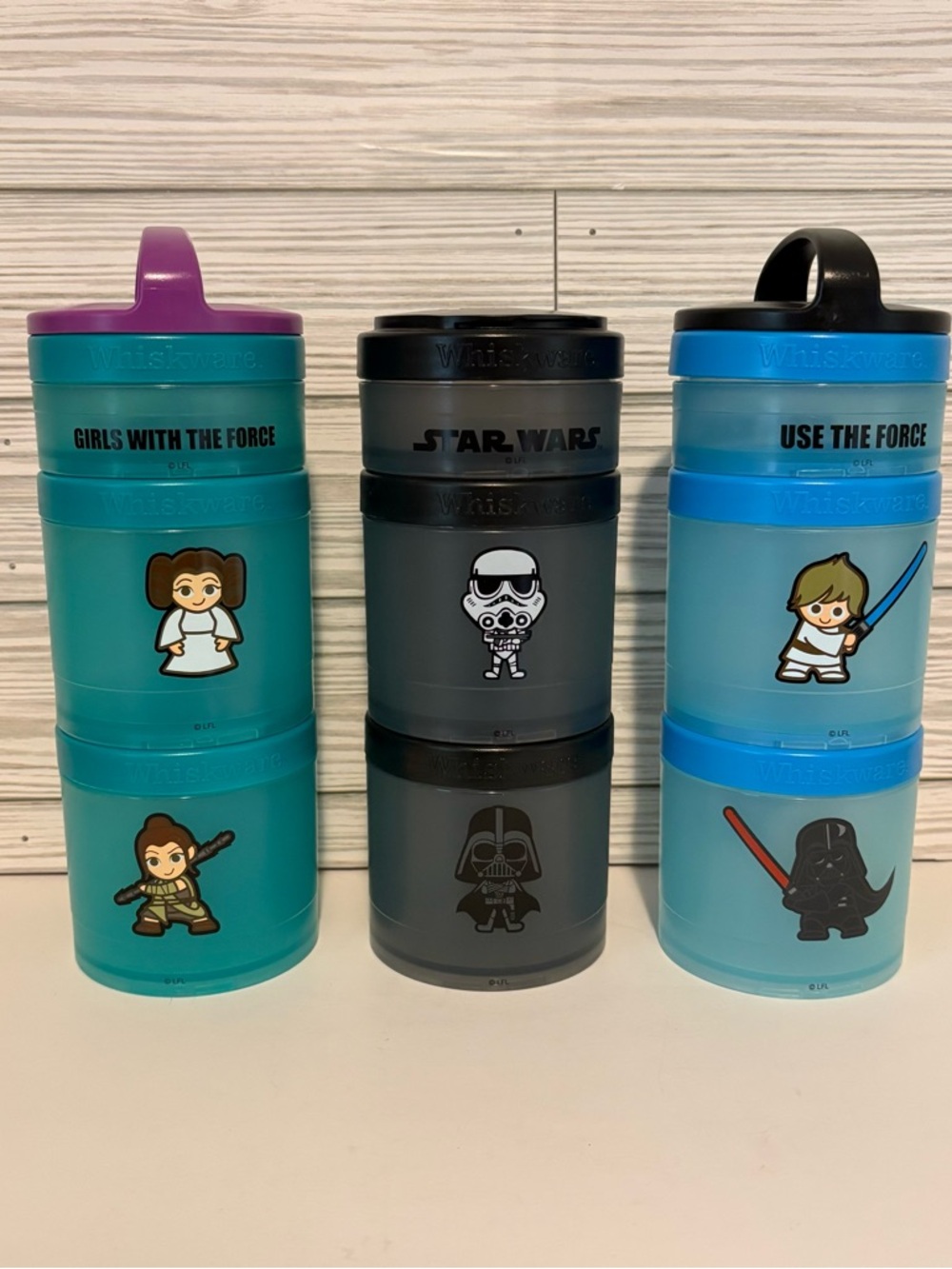 Whiskware Star Wars Snacking Containers - 3ct - Luke & Vader + Leia & Rey